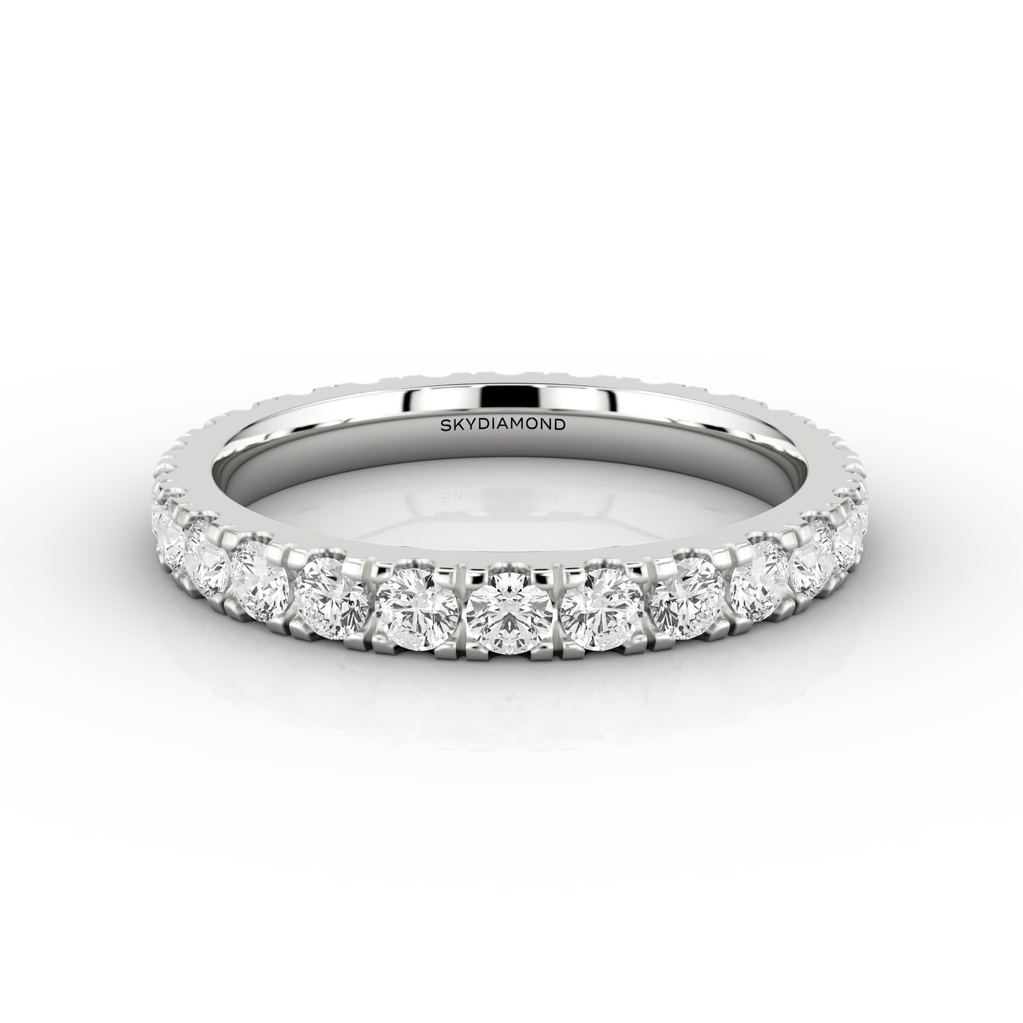 Medium Micro Set Full Eternity Ring in 18ct White Gold