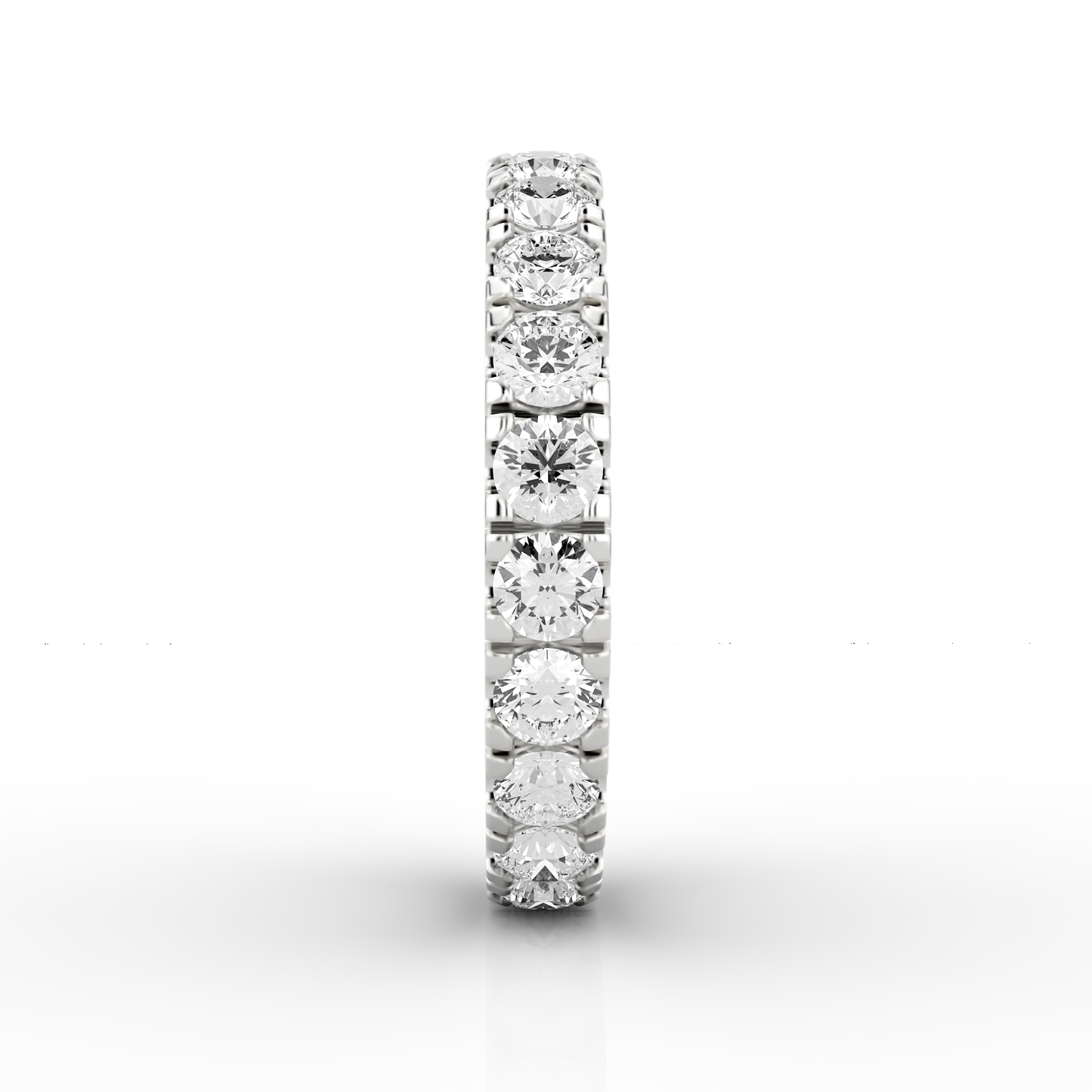 Wide Micro Set Full Eternity Ring in 18ct White Gold