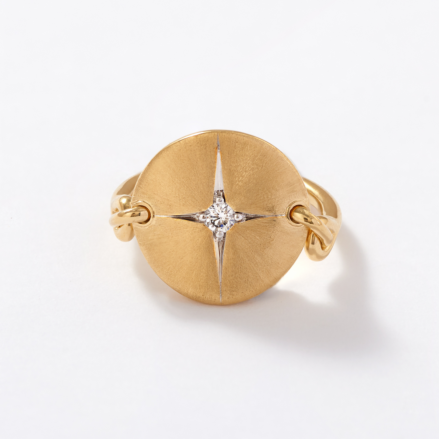 Elemental 0.048ct Wind Ring in 14ct yellow gold