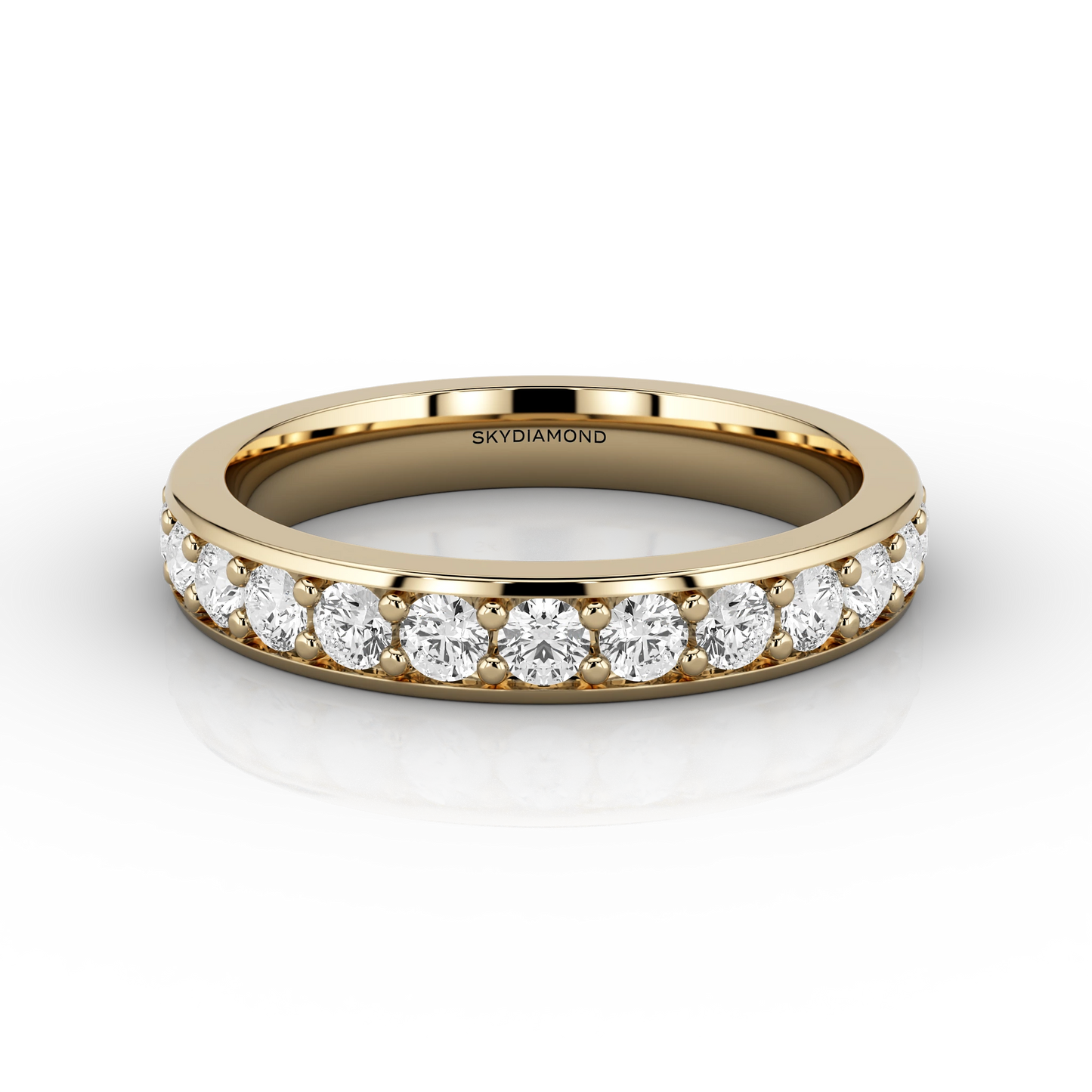 Wide Grain Set Full Eternity Ring in 18ct Yellow Gold