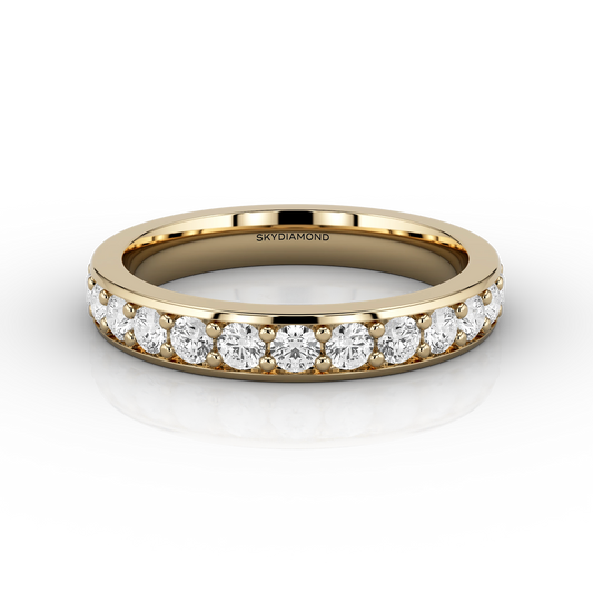 Wide Grain Set Full Eternity Ring in 18ct Yellow Gold