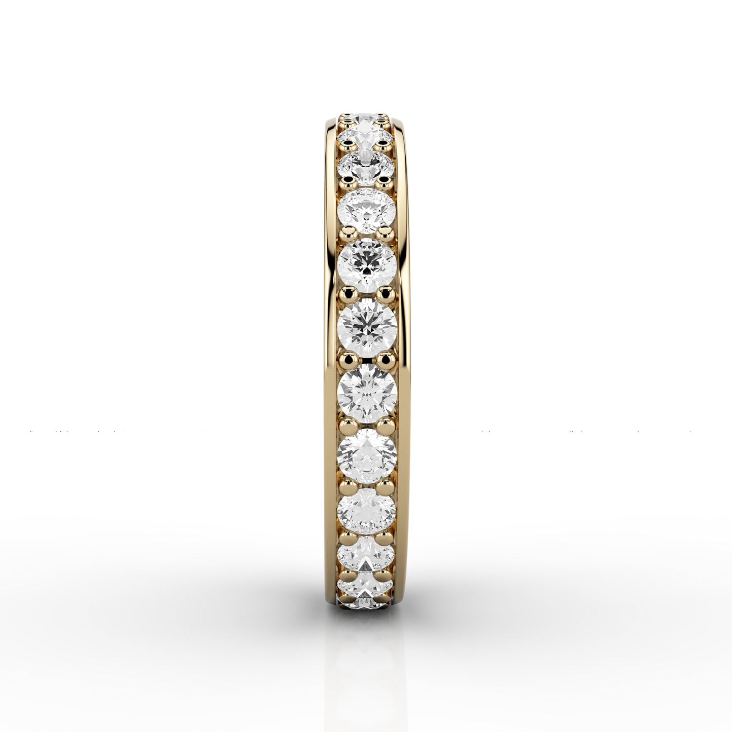 Wide Grain Set Full Eternity Ring in 18ct Yellow Gold