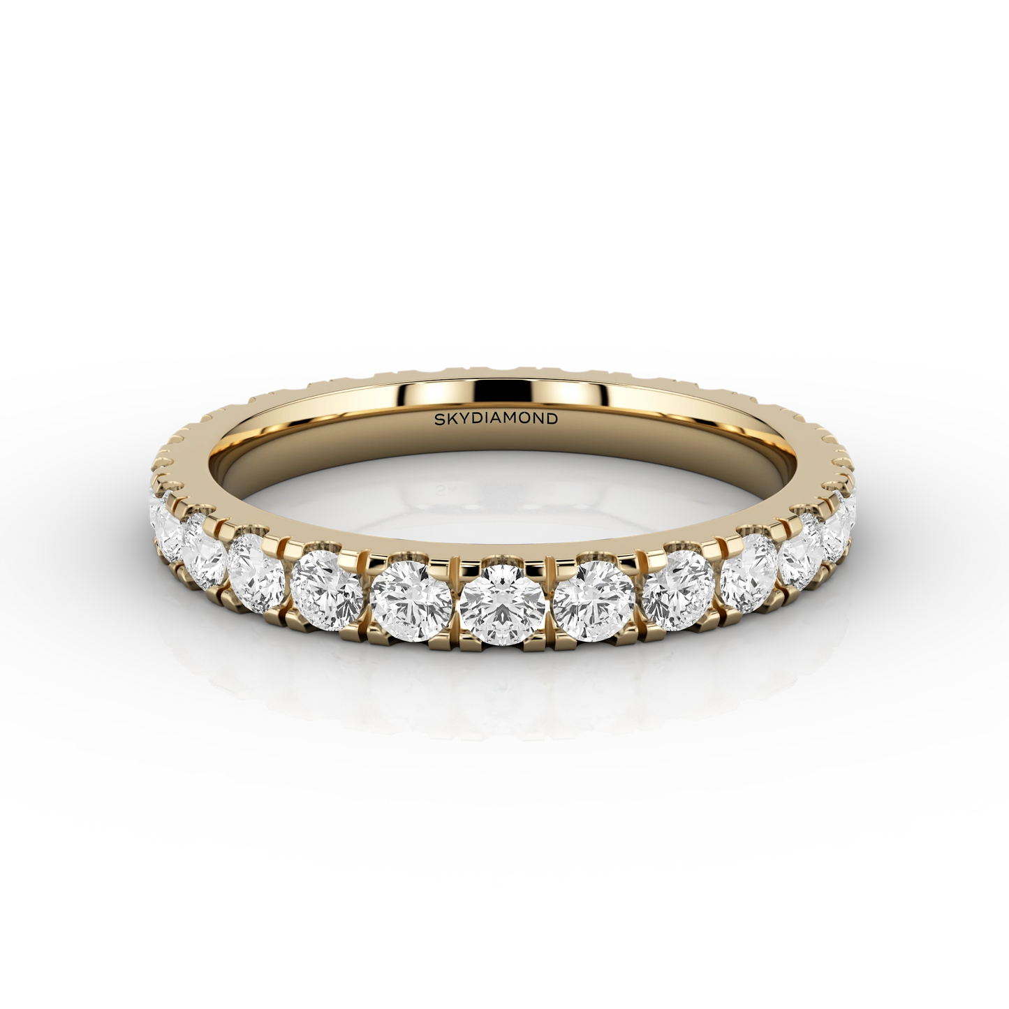 Medium Micro Set Full Eternity Ring in 18ct Yellow Gold