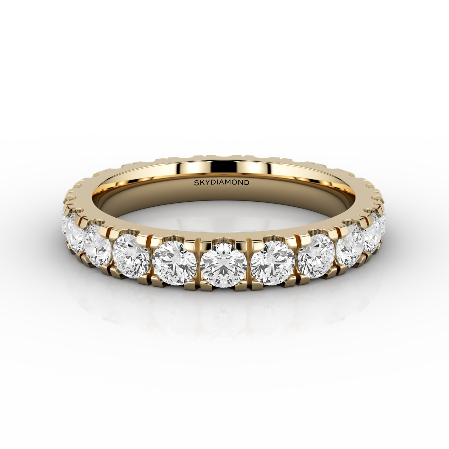 Wide Micro Set Full Eternity Ring in 18ct Yellow Gold
