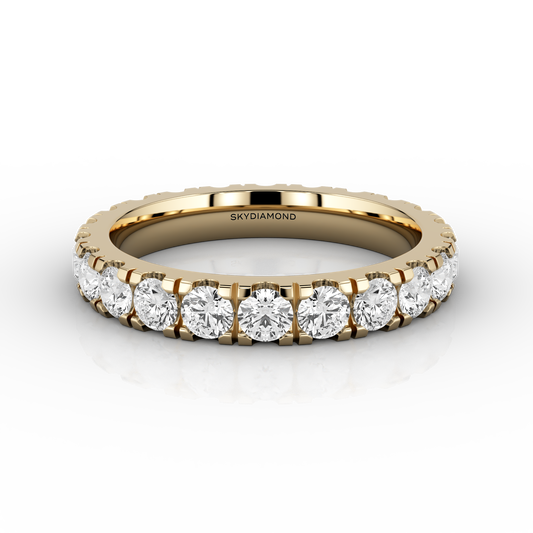 Wide Micro Set Full Eternity Ring in 18ct Yellow Gold