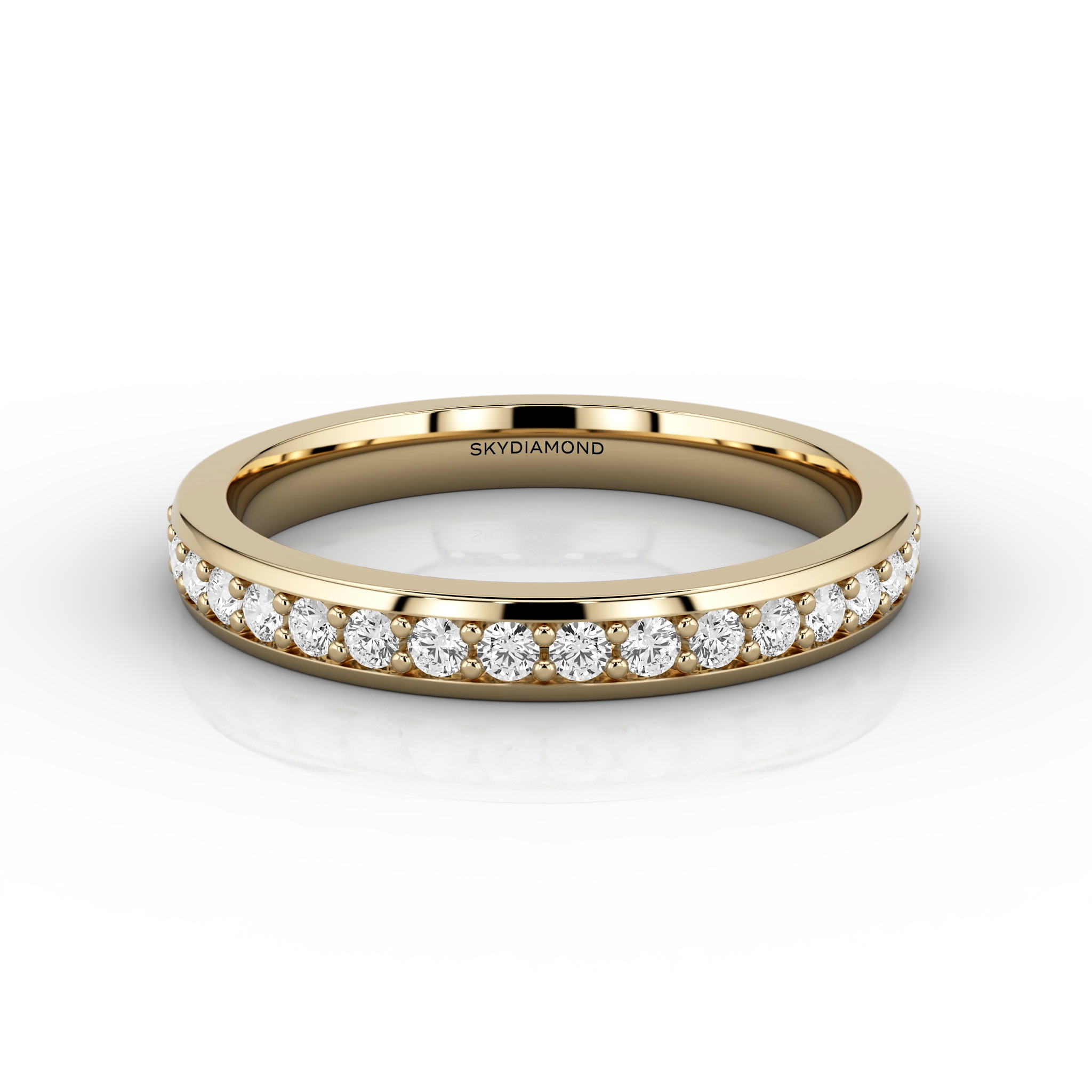 Ready To Ship Medium Grain Set Half Eternity Ring 18ct Yellow Gold