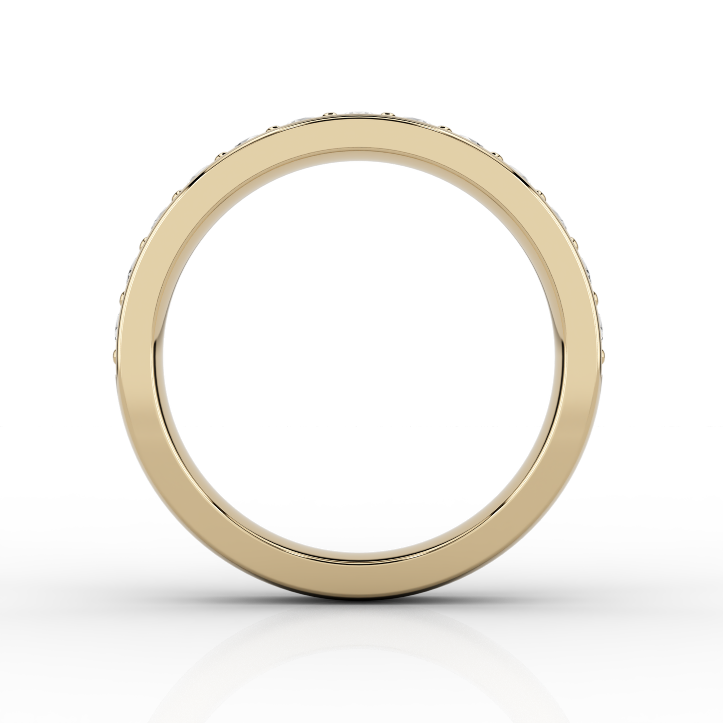 Wide Grain Set Half Eternity Ring in 18ct Yellow Gold
