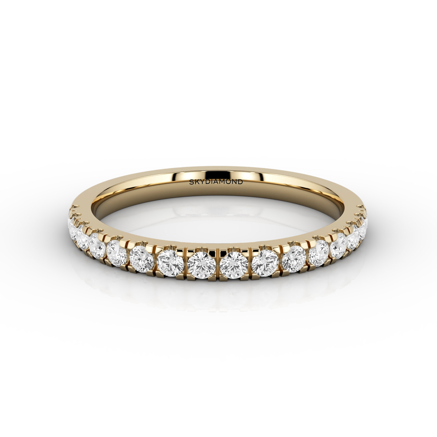 Fine Micro Set Half Eternity Ring in 18ct Yellow Gold