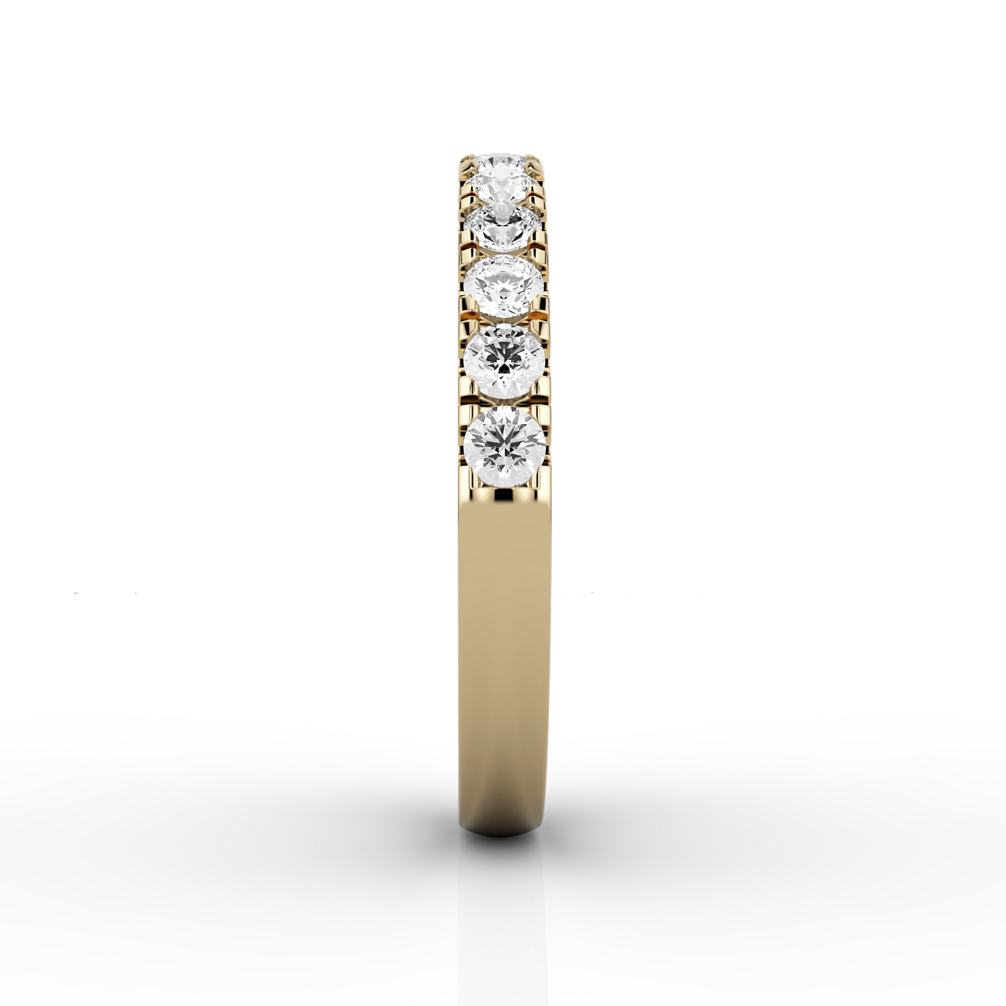 Fine Micro Set Half Eternity Ring in 18ct Yellow Gold