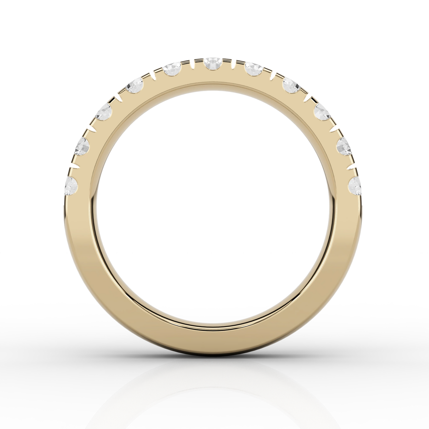 Wide Micro Set Half Eternity Ring in 18ct Yellow Gold