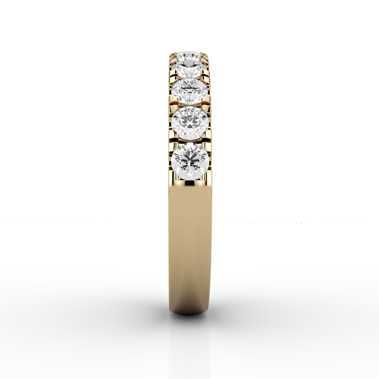 Wide Micro Set Half Eternity Ring in 18ct Yellow Gold